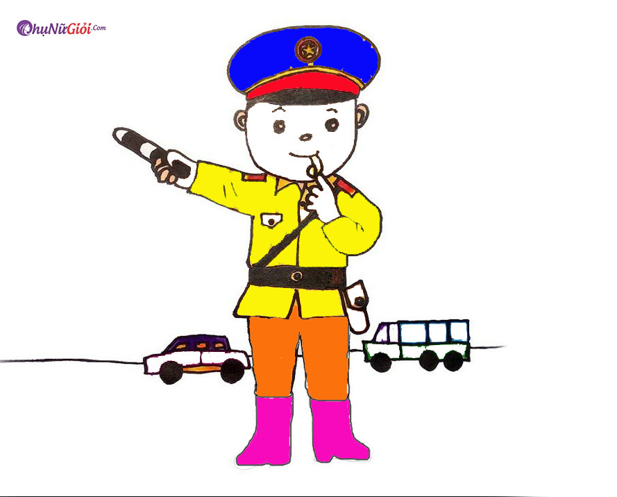 Top với hơn 84 tranh tô màu chú cảnh sát giao thông siêu hot   thtantai2eduvn